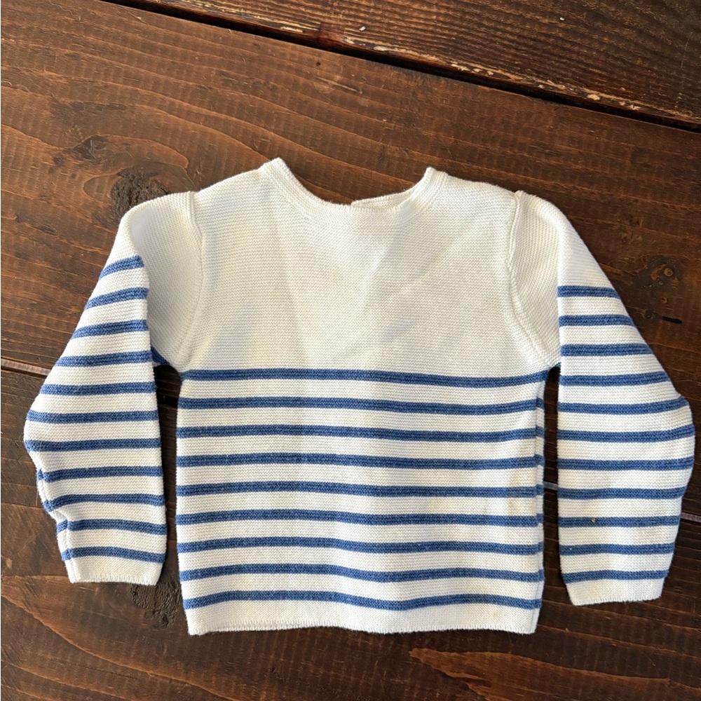White and Blue Striped Sweater